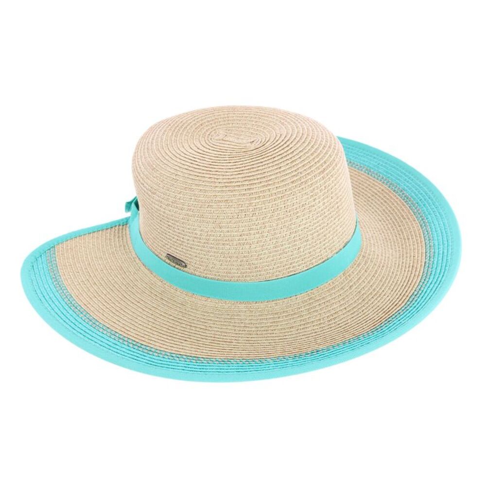 Karen Keith Women's Toyo Braid Sun Hat with Ponytail Opening in Back